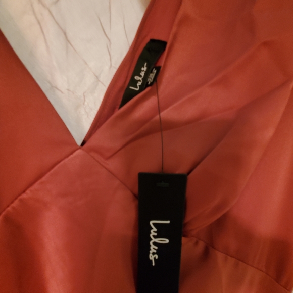 NWT Lulus Epitome of Romance Rose Pink Satin Puff Sleeve Maxi Dress sz XL - Picture 10 of 10